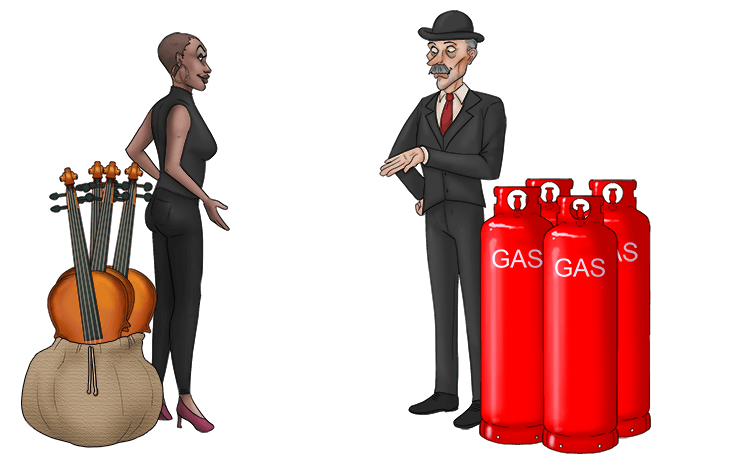 All the violas (alveolus) were in a sack (sac) and I exchanged them for gas (gas exchange) bottles.